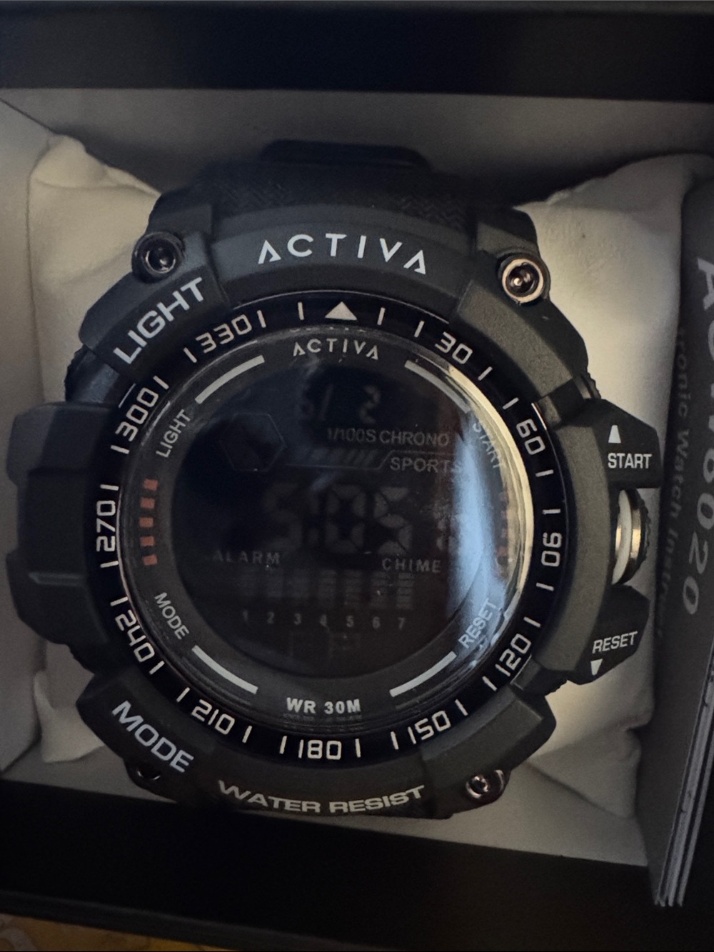 Ativa Black Digital Sport Watch with Chronograph Display